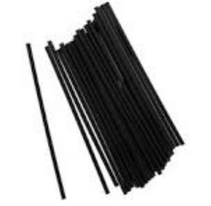 STRAW JUMBO BLACK UNWRAPPED 7.75 INCH