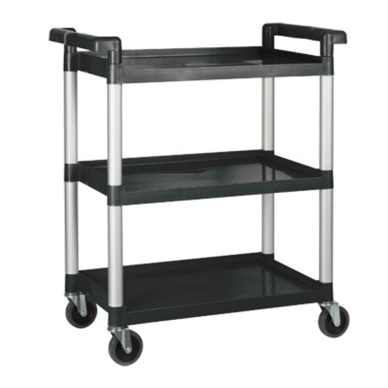 CART UTILITY 3-TIER BLACK PLASTIC