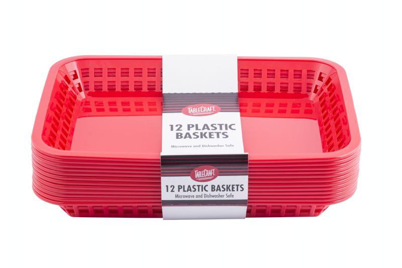BASKET FAST FOOD RECTANGLE RED 