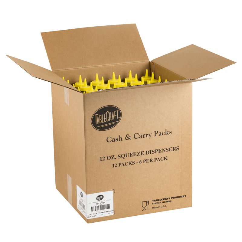 SQUEEZE BOTTLE 12oz YELLOW (6-PK)