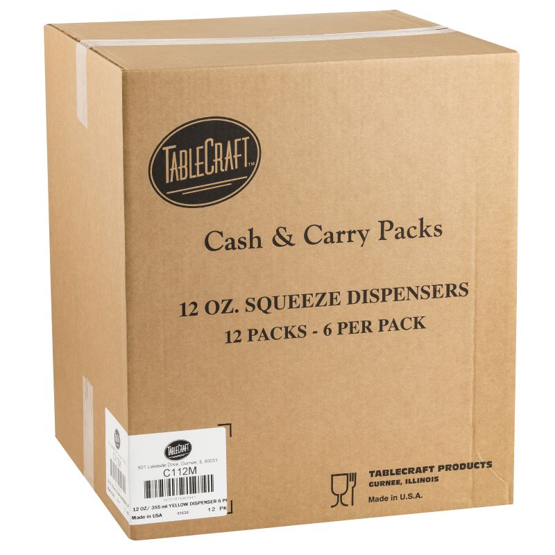 SQUEEZE BOTTLE 12oz YELLOW (6-PK)