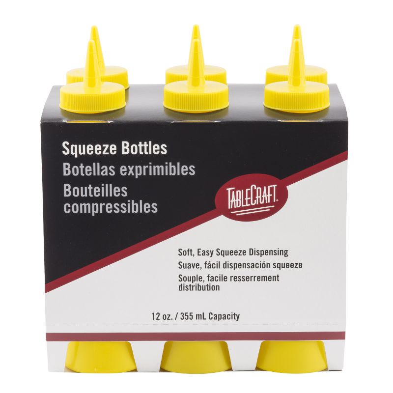 SQUEEZE BOTTLE 12oz YELLOW (6-PK)