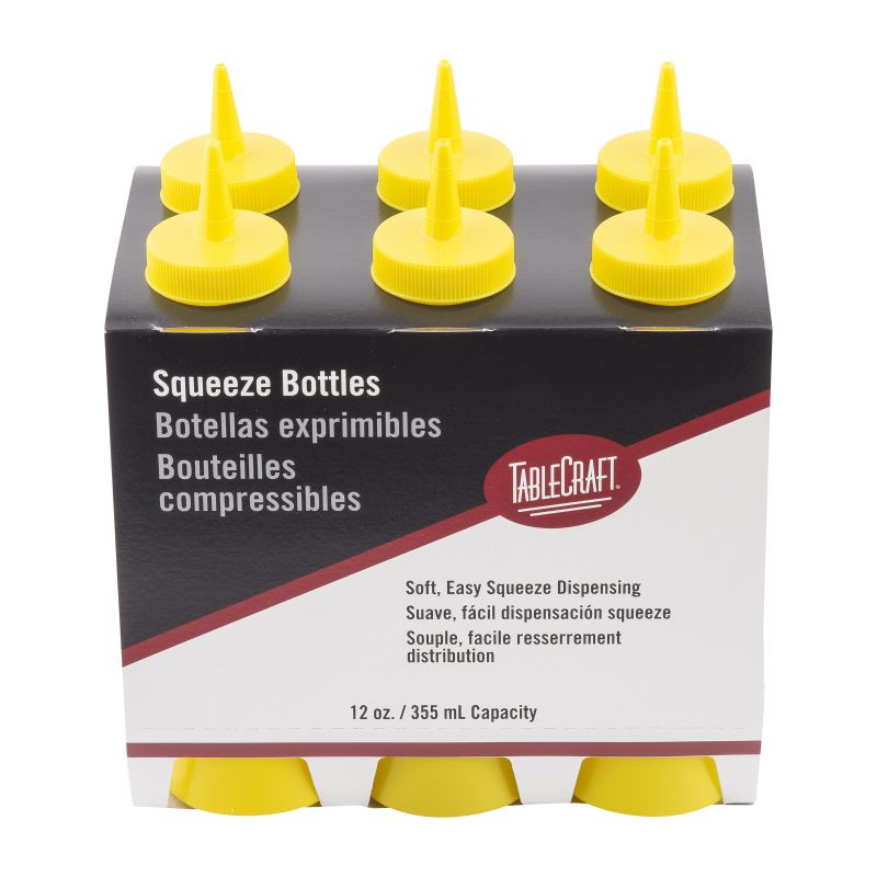 SQUEEZE BOTTLE 12oz YELLOW (6-PK)
