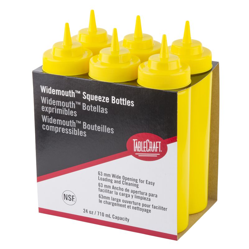 SQUEEZE BOTTLE WIDE MOUTH YELLOW 