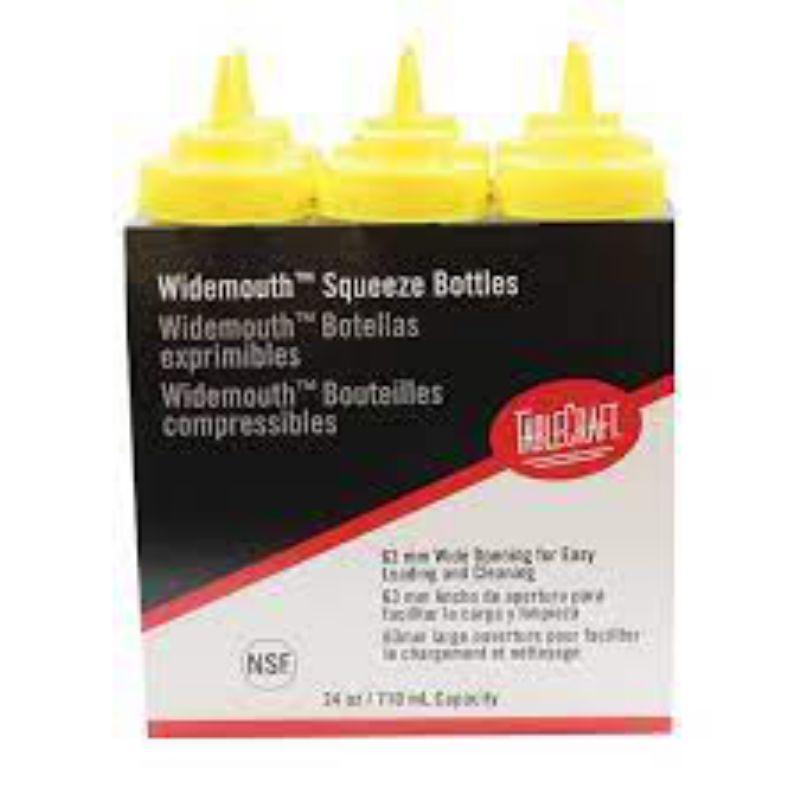 SQUEEZE BOTTLE WIDE MOUTH YELLOW 