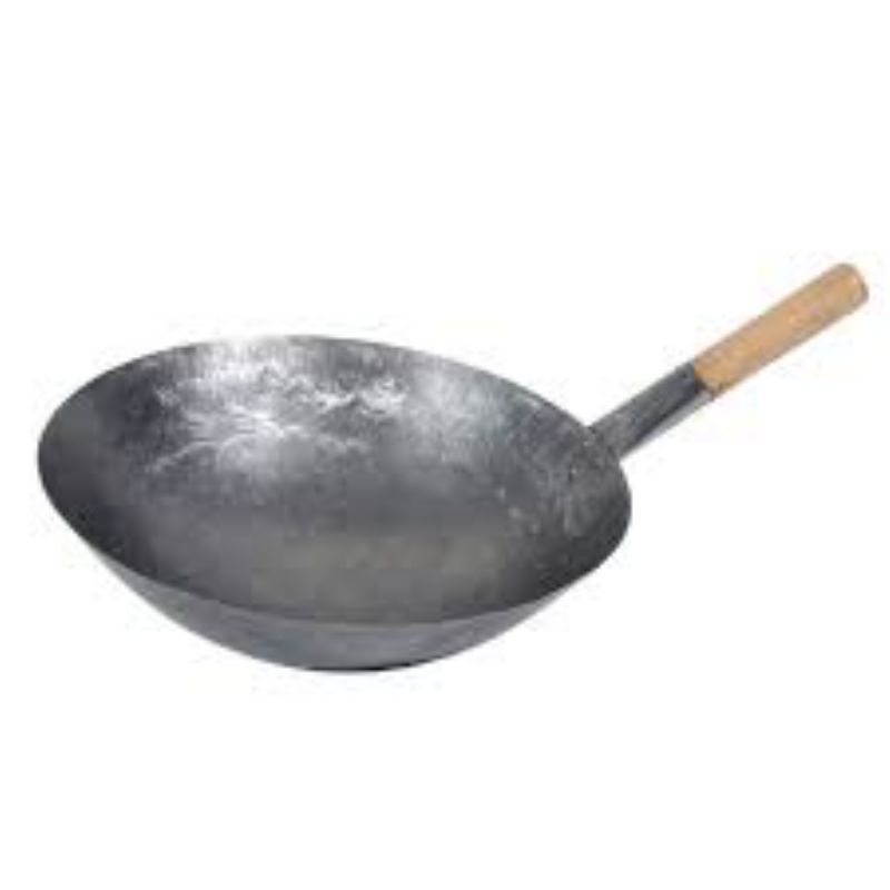 WOK 14" MANDARIN STYLE W/WOOD HANDLE