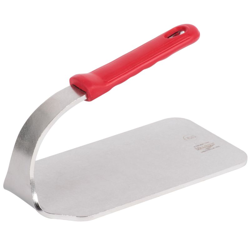 STEAK WEIGHT 2.5# ST/STL W/RED SILICONE