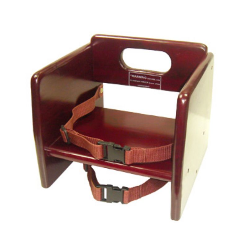 BOOSTER SEAT STACKING WOOD W/RESTRAINT