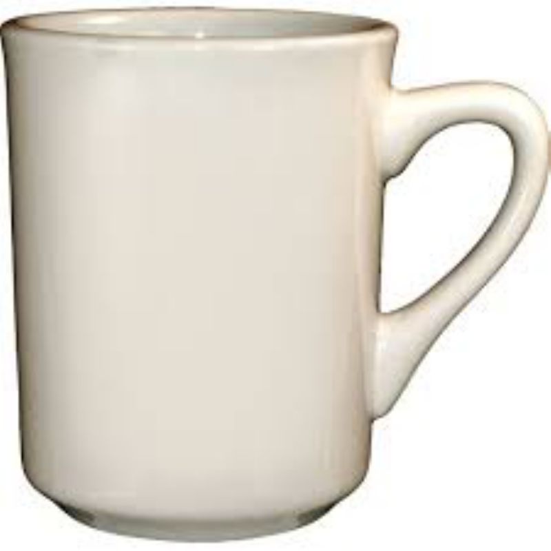 MUG WHITE CERAMIC ROMA 8.5 OZ