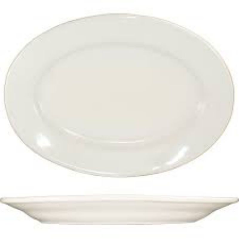 PLATTER 11.5 WHITE CERAMIC ROMA