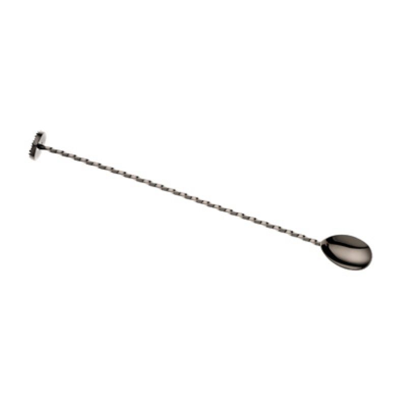SPOON BAR W/MUDDLER 11  BLK TWISTED 