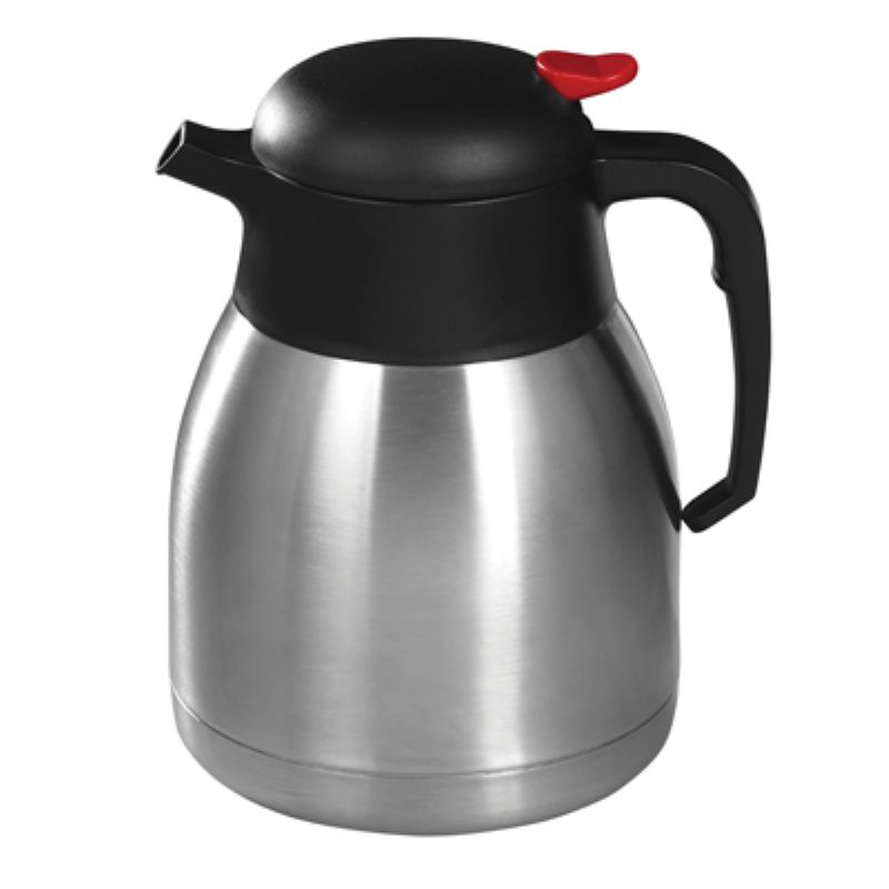 CARAFE S/S W/BLK/ORG BUTTON 1.2 LT 
