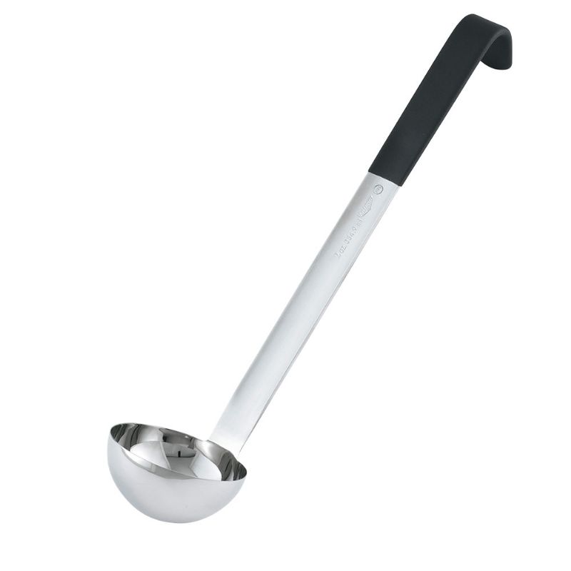 LADLE 6 OZ 1-PC S/S W/BLACK 12-3/8"