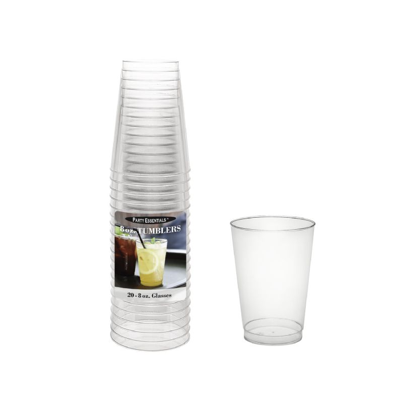 TUMBLER 8 OZ CLR PLASTIC DISPOSABLE-JIT