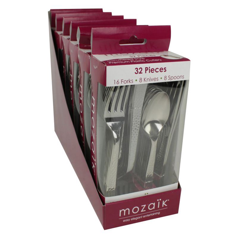 CUTLERY HAMMERED SILVER ASSORTED-