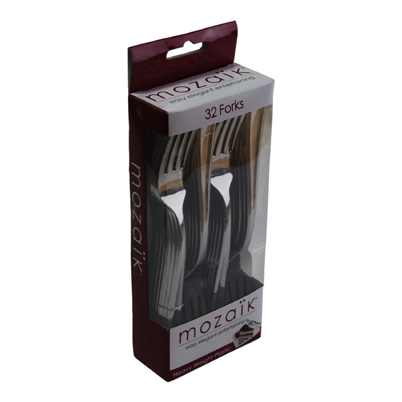 FORK PLASTIC SILVER CLASSIC MOZAIK