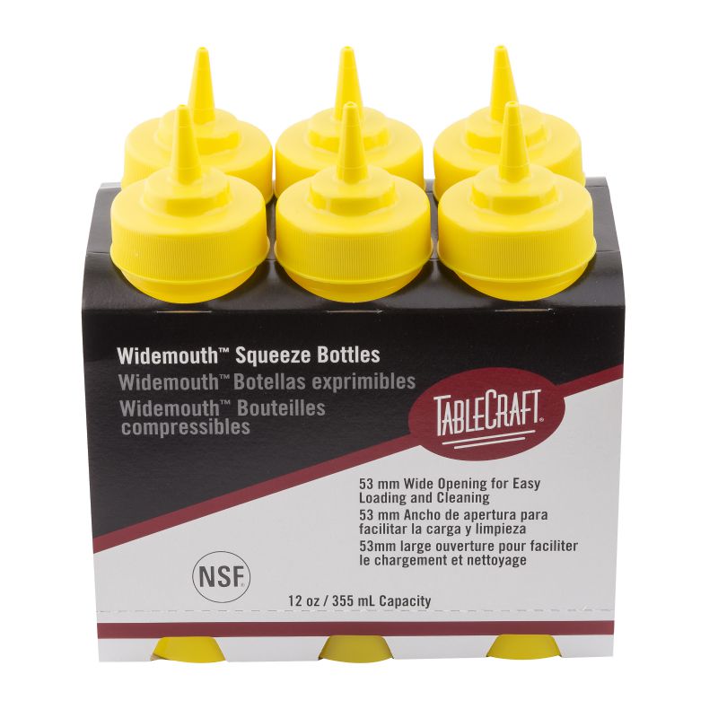 BOTTLE SQUEEZE WIDEMOUTH YELLOW 12OZ