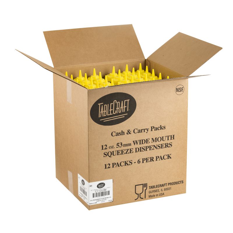 BOTTLE SQUEEZE WIDEMOUTH YELLOW 12OZ