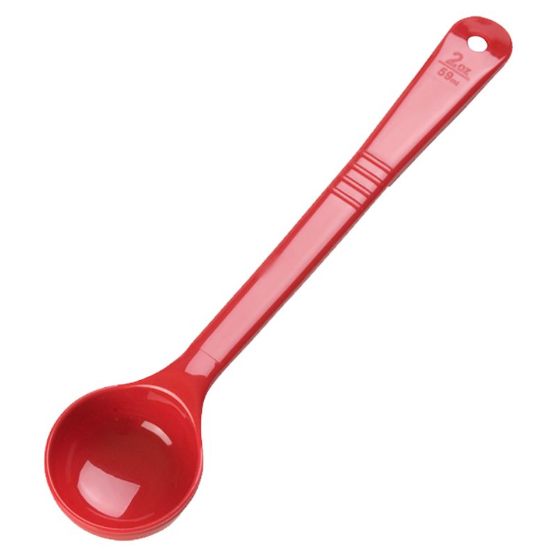 SPOON 2 OZ SOLID RED LONG HDLE 