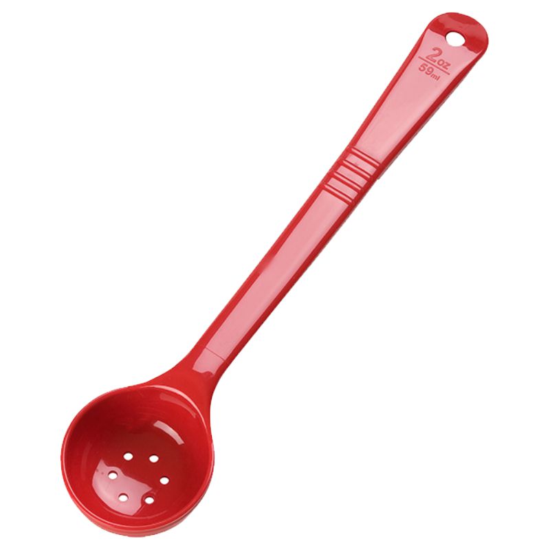SPOON 2 OZ PERF RED LONG HDLE 