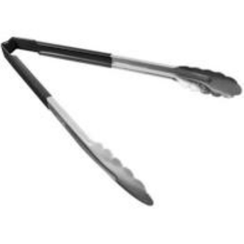 TONG S/S BLACK 12 INCH HANDLE