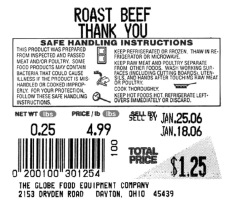 LABEL ROLL FOR GS30A SCALE